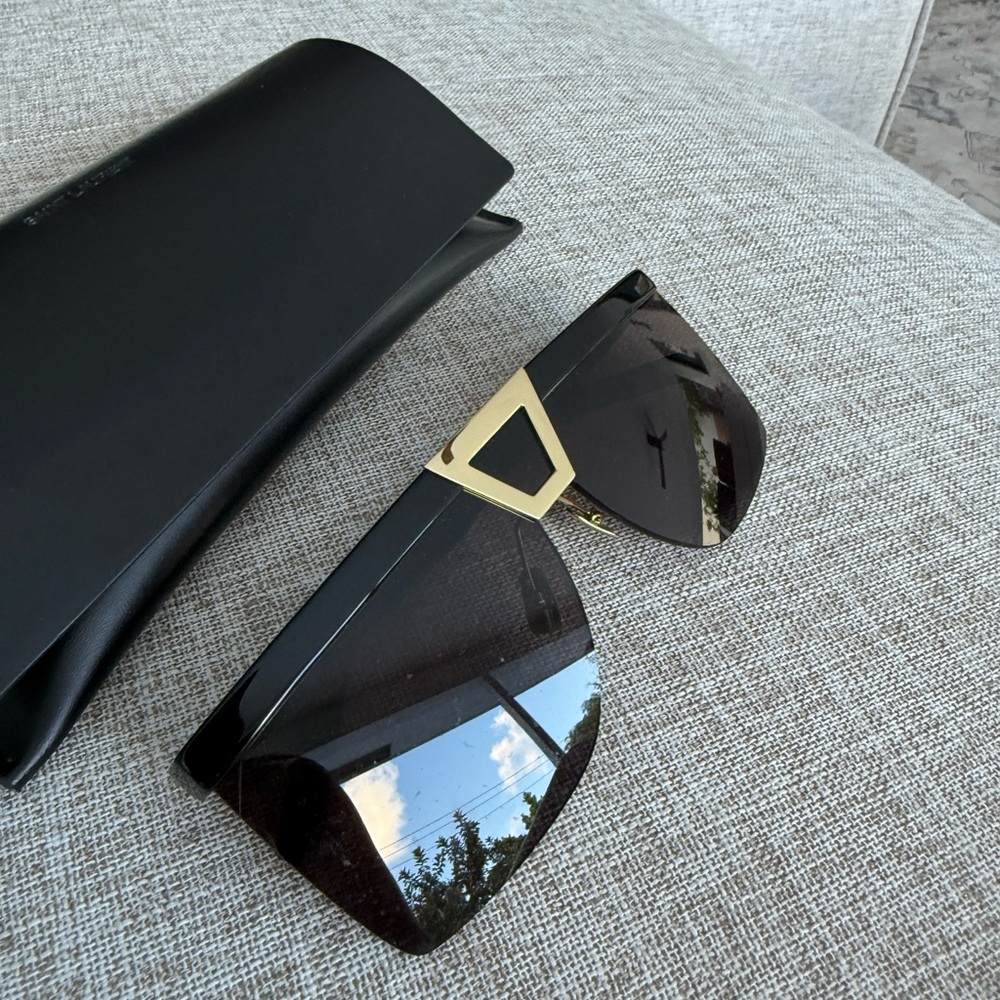 Yves Saint Laurent Black and Gold Sunglasses - Picture 2 of 9
